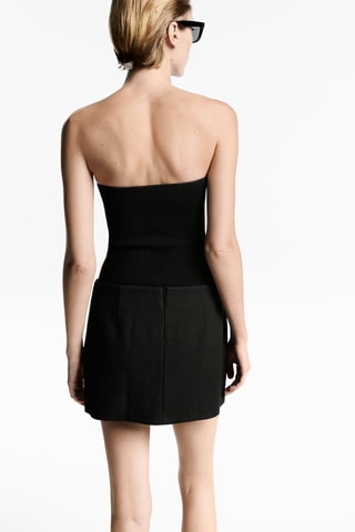 Top maille encolure coeur - Noir