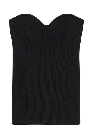 Top maille encolure coeur - Noir