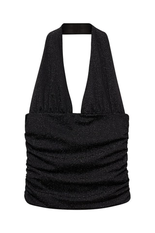Top maille Lurex emmanchures américaines - Noir