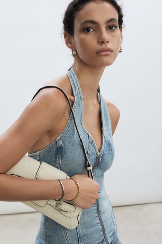 Top en jean emmanchures américaines - Bleu