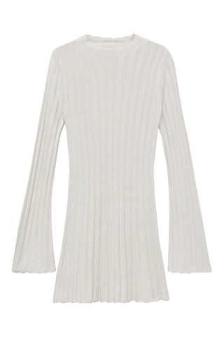 Robe maille col montant - Beige