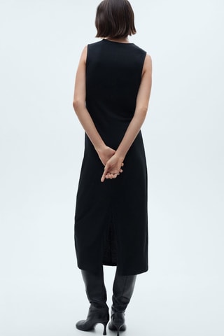 Robe midi détail drapé - Noir