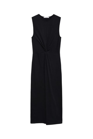 Robe midi détail drapé - Noir