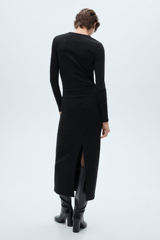 Robe midi coton - Noir