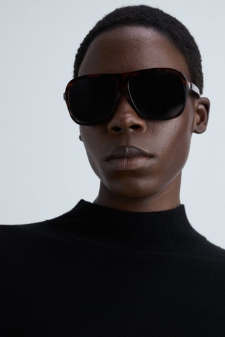 Robe maille col montant - Noir