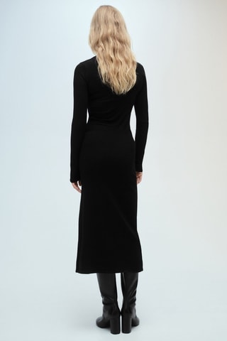 Robe maille ouverture - Noir