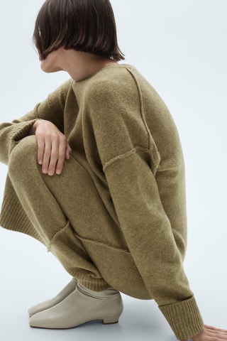 Robe maille bords côtelés - Vert