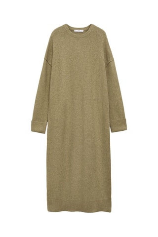 Robe maille bords côtelés - Vert