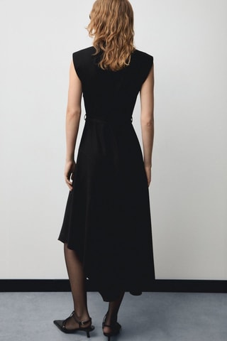 Robe asymétrique ceinture - Noir