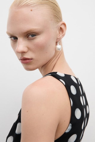 Robe cache-coeur pois - Noir et blanc