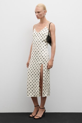 Robe imprimée ouvertures - Écru