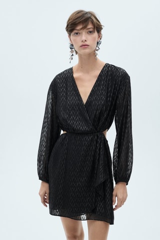 Robe cache-coeur ouvertures latérales - Noir