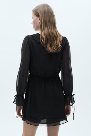 Robe courte à volants - Noir