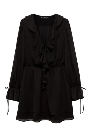 Robe courte à volants - Noir