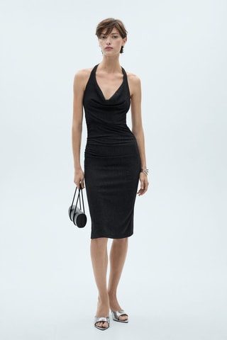 Robe Lurex col bénitier - Noir