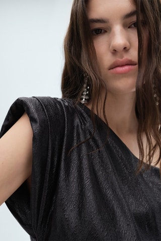 Robe asymétrique texturée - Noir