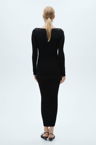 Robe maille détail métallique - Noir