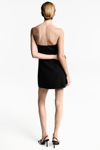 Robe bustier détail plumes - Noir