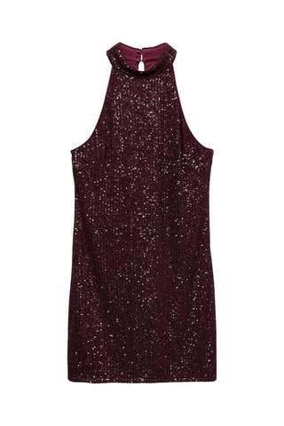 Robe sequins à emmanchures américaines - Bordeaux