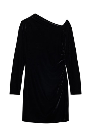Robe asymétrique velours - Noir