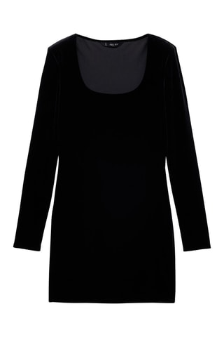 Robe velours décolleté plongeant - Noir