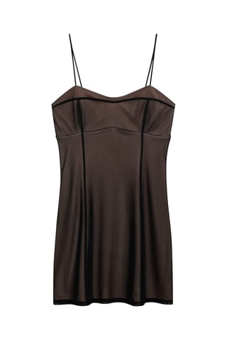 Robe courte style lingerie maille filet - Noir