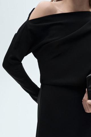 Robe asymétrique ceinture - Noir