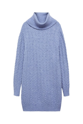 Robe maille col roulé - Bleu clair