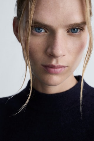 Robe midi maille - Bleu marine