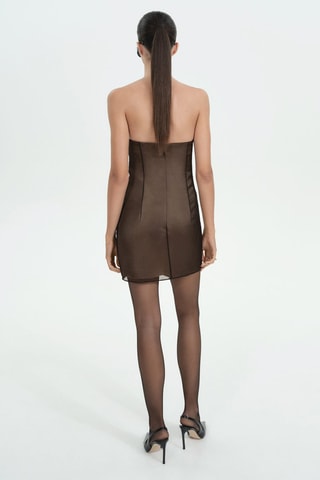 Robe courte encolure corset - Noir