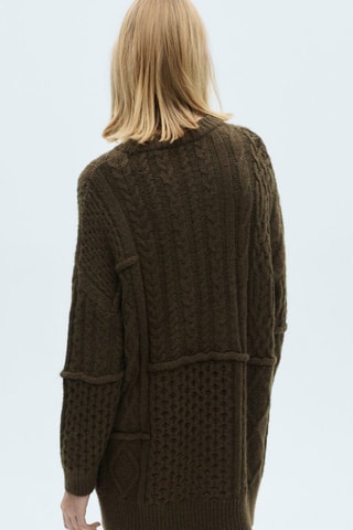 Robe maille torsadée - Kaki