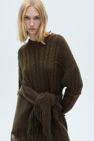 Robe maille torsadée - Kaki