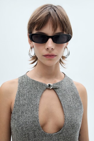 Robe laine détail boucle - Gris