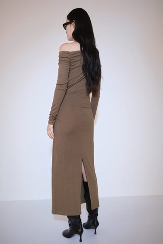 Robe asymétrique ouverture - Marron