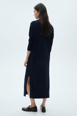 Robe maille col rond - Bleu marine