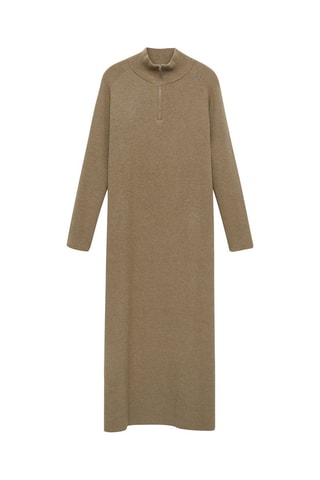 Robe maille zippée - Kaki