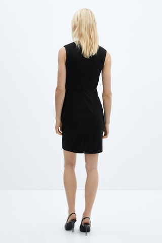 Robe sans manches maille point de Rome - Noir