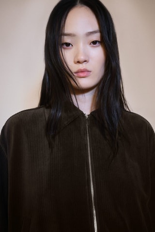 Blouson bomber velours côtelé - Kaki