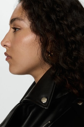 Blouson biker simili-cuir - Noir