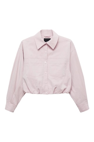 Blouson en jean froncé - Lilas