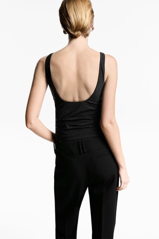 Body froncé détail strass - Noir