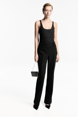 Body froncé détail strass - Noir