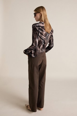 Chemisier satiné zèbre - Marron