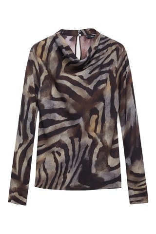 Chemisier satiné zèbre - Marron
