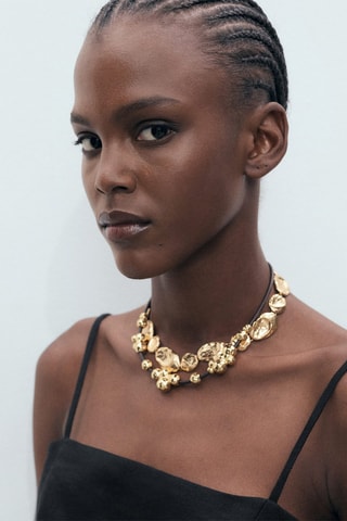 Chemise semi-transparente cloutée - Noir