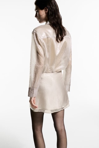 Chemise à sequins semi-transparente - Écru