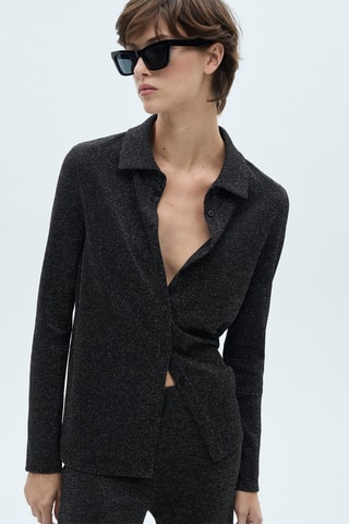 Chemise maille Lurex - Gris