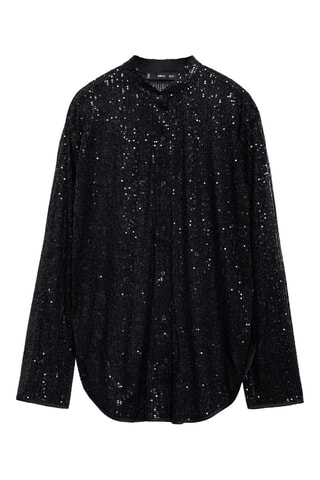 Chemise à sequins semi-transparente - Noir