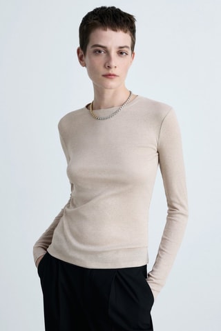 T-shirt maille Lurex - Beige