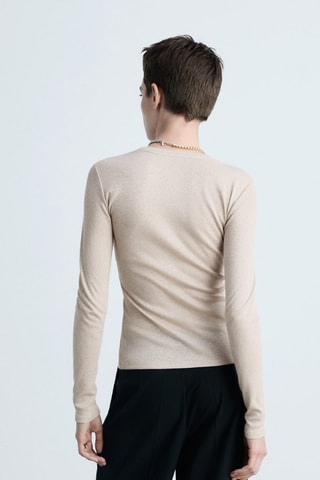 T-shirt maille Lurex - Beige